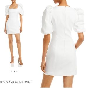 Elliatt Alondra Puff Sleeve Dress - White - Bride - Sz Small